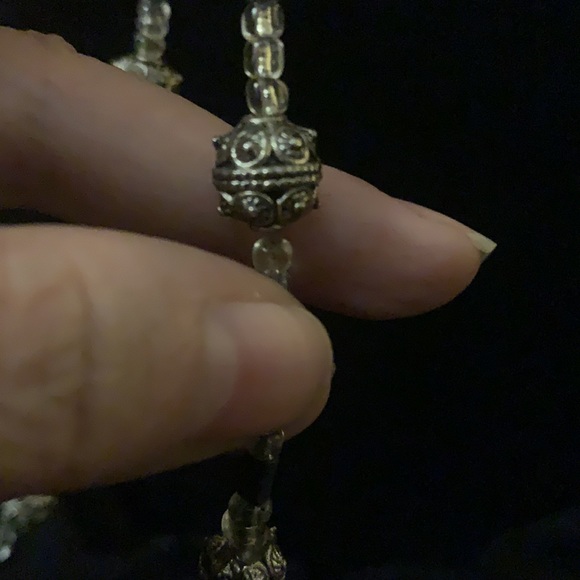 Vintage Glass bead W/metal beads Necklace 18in - Picture 5 of 5